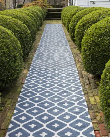 Annie Selke Elizabeth Navy Handwoven Indoor/Outdoor Rug, 8'x 10' | Thumbnail 4 Annie Selke Elizabeth Navy Handwoven Indoor/Outdoor Rug, 8'x 10' | Thumbnail 4