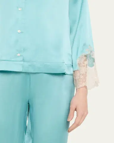 Josie Natori Lolita Cropped Lace-Trim Charmeuse Pajama Set | Thumbnail 13 Josie Natori Lolita Cropped Lace-Trim Charmeuse Pajama Set | Thumbnail 13