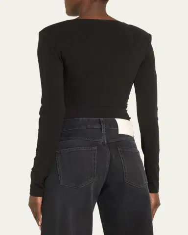 Livy Archer Deep V-Neck Empire Bodysuit | Thumbnail 3