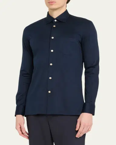 Kiton Men's Nerano Pocket Sport Shirt | Thumbnail 4 Kiton Men's Nerano Pocket Sport Shirt | Thumbnail 4
