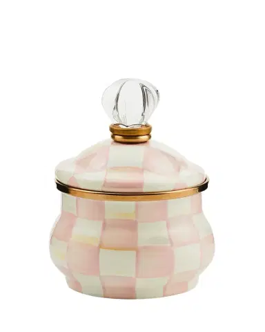 MacKenzie-Childs Rosy Check Enamel Lidded Sugar Bowl | Thumbnail 1 MacKenzie-Childs Rosy Check Enamel Lidded Sugar Bowl | Thumbnail 1
