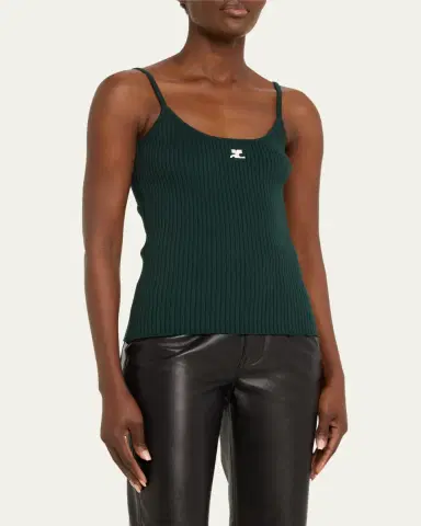 Courrèges Logo Ribbed Knit Tank Top | Thumbnail 12