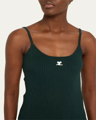 Courrèges Logo Ribbed Knit Tank Top | Thumbnail 13