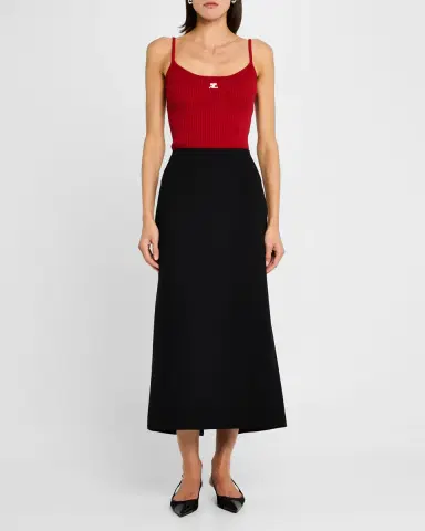 Courrèges Logo Ribbed Knit Tank Top | Thumbnail 36