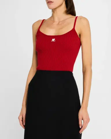 Courrèges Logo Ribbed Knit Tank Top | Thumbnail 38