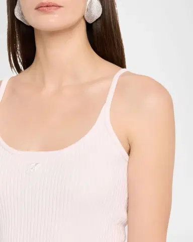 Courrèges Logo Ribbed Knit Tank Top | Thumbnail 43