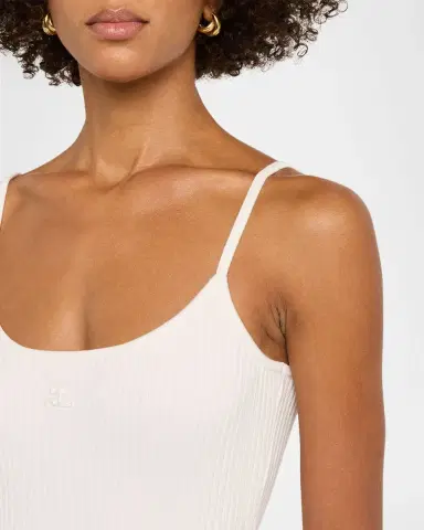 Courrèges Logo Ribbed Knit Tank Top | Thumbnail 47