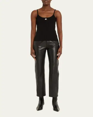 Courrèges Logo Ribbed Knit Tank Top | Thumbnail 6