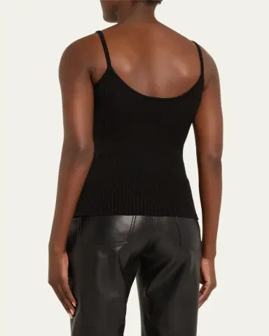 Courrèges Logo Ribbed Knit Tank Top | Thumbnail 7