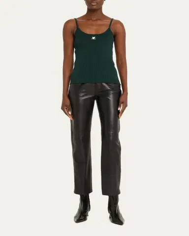 Courrèges Logo Ribbed Knit Tank Top | Thumbnail 10