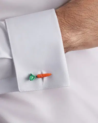 Fils Unique Men's Carrots Enamel Cufflinks | Thumbnail 2