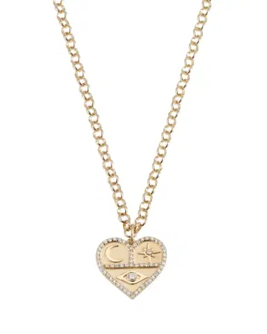 Sydney Evan Heart Icon Charm Chain Necklace with Diamonds | Thumbnail 1 Sydney Evan Heart Icon Charm Chain Necklace with Diamonds | Thumbnail 1