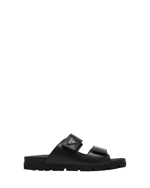 Men's Fussbett Leather Dual-Grip Slide Sandals