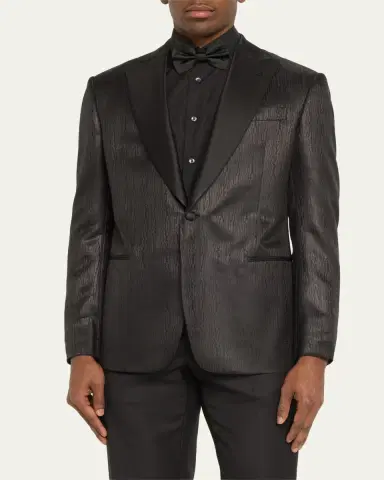 Giorgio Armani Men's Tonal Jacquard Dinner Jacket | Thumbnail 11