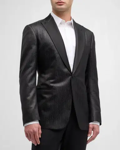 Giorgio Armani Men's Tonal Jacquard Dinner Jacket | Thumbnail 3