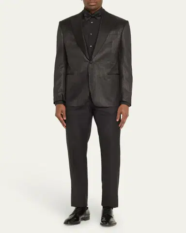 Giorgio Armani Men's Tonal Jacquard Dinner Jacket | Thumbnail 9
