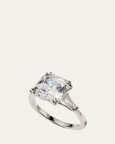 FANTASIA by DESERIO 4.5 TCW 14k White Gold Asscher Cubic Zirconia Ring | Thumbnail 4