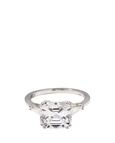 FANTASIA by DESERIO 4.5 TCW 14k White Gold Asscher Cubic Zirconia Ring | Thumbnail 1