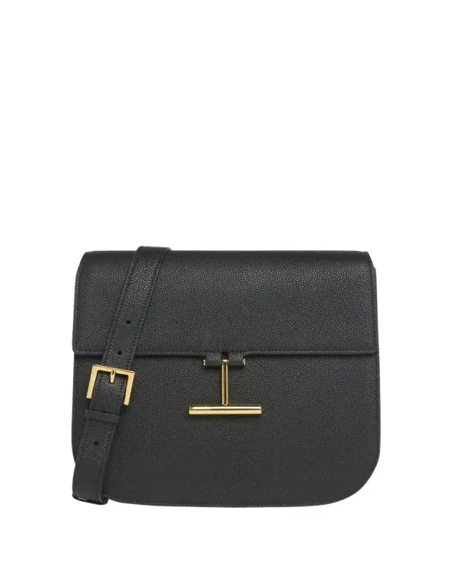 Tara Medium Crossbody in Grained Leather with Leather Strap