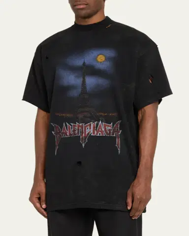 Balenciaga Men's Paris Moon Jersey T-Shirt | Thumbnail 4 Balenciaga Men's Paris Moon Jersey T-Shirt | Thumbnail 4