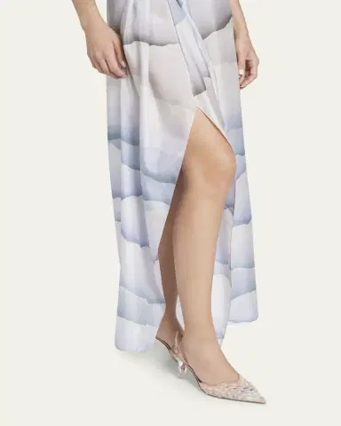 Giorgio Armani Printed Strapless Ruched Silk Dress | Thumbnail 5