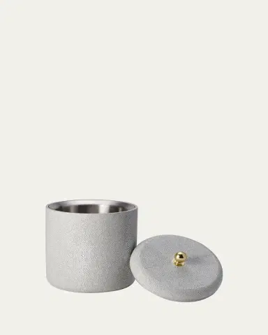 AERIN Faux Shagreen Ice Bucket, Chocolate | Thumbnail 2