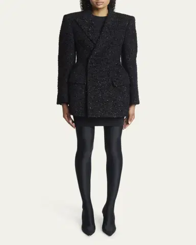 Balenciaga Boucle Double-Breast Hourglass Coat | Thumbnail 2