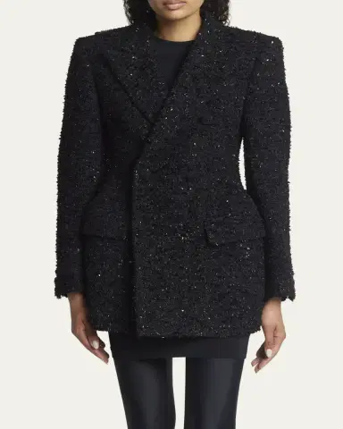 Balenciaga Boucle Double-Breast Hourglass Coat | Thumbnail 4