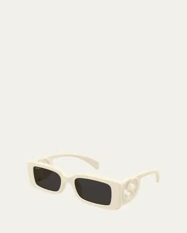 Gucci Monochrome GG Rectangle Acetate Sunglasses | Thumbnail 6