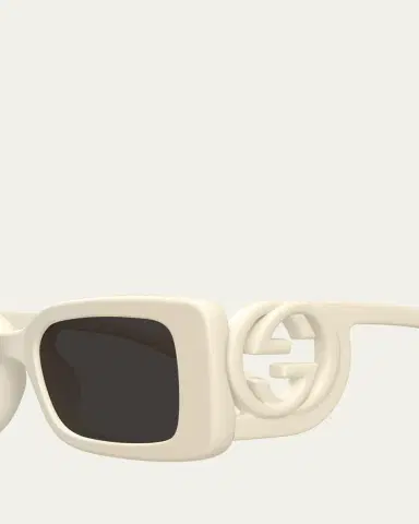 Gucci Monochrome GG Rectangle Acetate Sunglasses | Thumbnail 7