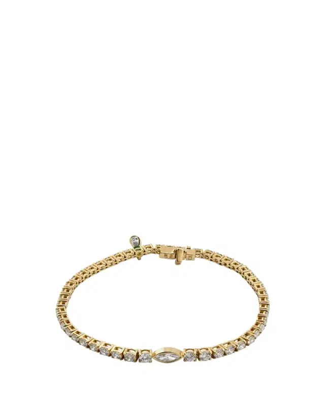 Monica Rich Kosann 18K Yellow Gold Tennis Bracelet with Prong Set Diamonds