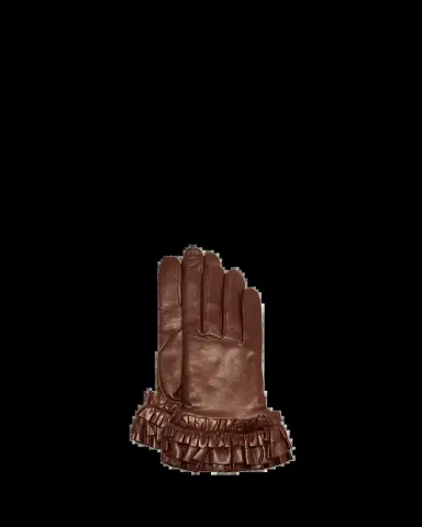 Agnelle Ruffle Cuffs Leather Gloves | Thumbnail 2