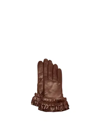 Agnelle Ruffle Cuffs Leather Gloves | Thumbnail 1