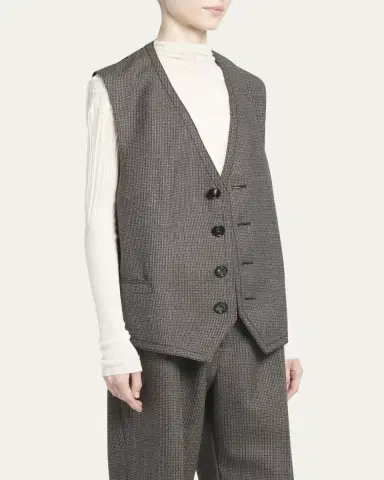 Bottega Veneta Classic Wool Houndstooth Vest | Thumbnail 4