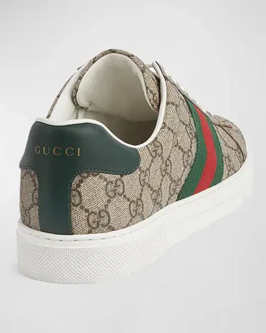 Gucci Men's Ace Low-Top Sneakers with Web | Thumbnail 2 Gucci Men's Ace Low-Top Sneakers with Web | Thumbnail 2