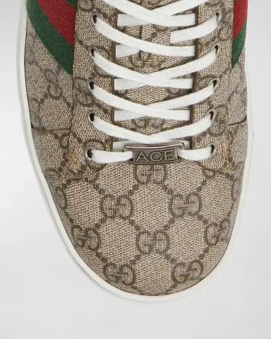 Gucci Men's Ace Low-Top Sneakers with Web | Thumbnail 3 Gucci Men's Ace Low-Top Sneakers with Web | Thumbnail 3