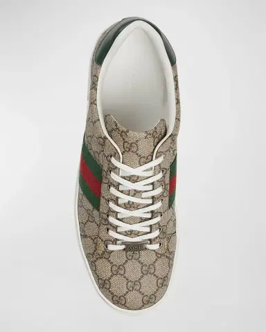 Gucci Men's Ace Low-Top Sneakers with Web | Thumbnail 4 Gucci Men's Ace Low-Top Sneakers with Web | Thumbnail 4