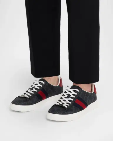 Gucci Men's Ace Low-Top Sneakers with Web | Thumbnail 8 Gucci Men's Ace Low-Top Sneakers with Web | Thumbnail 8