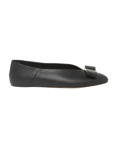Ferragamo Vanna Calfskin Bow Ballerina Flats | Thumbnail 1