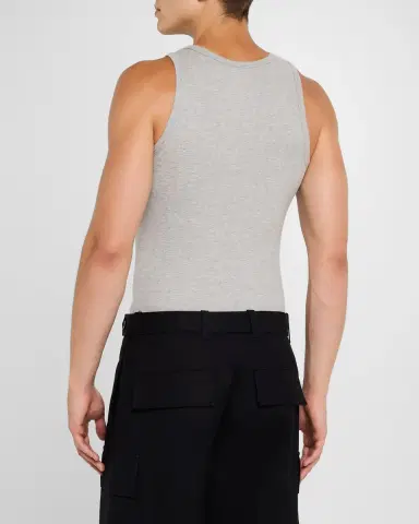 Versace Men's Embroidered Logo Tank Top | Thumbnail 2