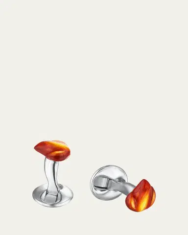 Fils Unique Men's Painted Flame Cufflinks | Thumbnail 3