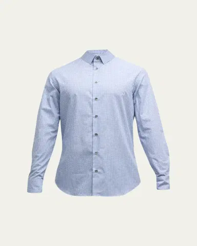 Giorgio Armani Men's Micro-Box Cotton Sport Shirt | Thumbnail 7 Giorgio Armani Men's Micro-Box Cotton Sport Shirt | Thumbnail 7