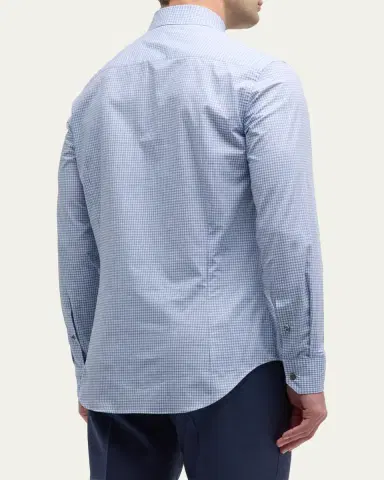 Giorgio Armani Men's Micro-Box Cotton Sport Shirt | Thumbnail 9 Giorgio Armani Men's Micro-Box Cotton Sport Shirt | Thumbnail 9