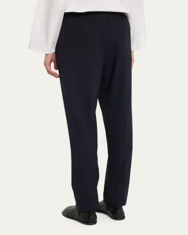Eskandar Narrow Elastic Waist Wool Trousers | Thumbnail 3 Eskandar Narrow Elastic Waist Wool Trousers | Thumbnail 3