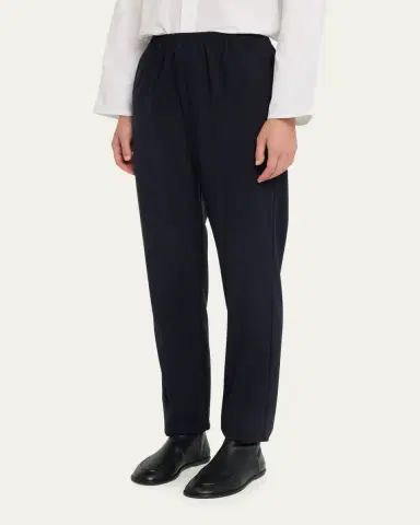 Eskandar Narrow Elastic Waist Wool Trousers | Thumbnail 4 Eskandar Narrow Elastic Waist Wool Trousers | Thumbnail 4