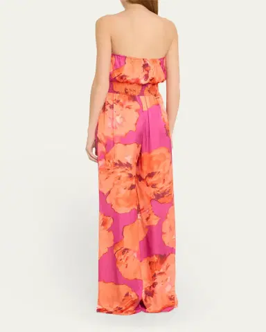 Ramy Brook Mindy Watercolor Bloom Strapless Wide-Leg Jumpsuit | Thumbnail 3 Ramy Brook Mindy Watercolor Bloom Strapless Wide-Leg Jumpsuit | Thumbnail 3