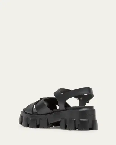 Prada Monolith Crisscross Ankle-Strap Chunky Sandals | Thumbnail 4