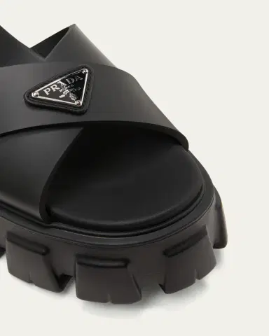 Prada Monolith Crisscross Ankle-Strap Chunky Sandals | Thumbnail 5