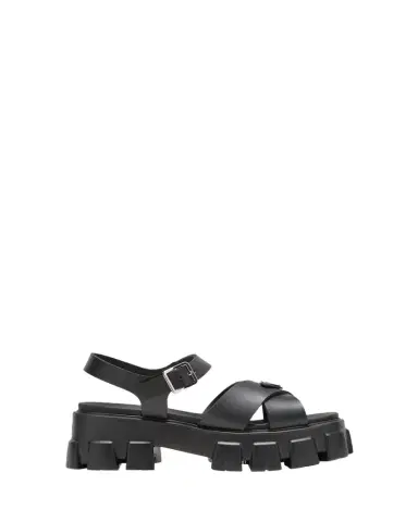 Prada Monolith Crisscross Ankle-Strap Chunky Sandals | Thumbnail 1