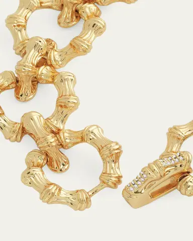 Anabel Aram Jewelry Cubic Zirconia Bamboo Chain Bracelet | Thumbnail 5 Anabel Aram Jewelry Cubic Zirconia Bamboo Chain Bracelet | Thumbnail 5
